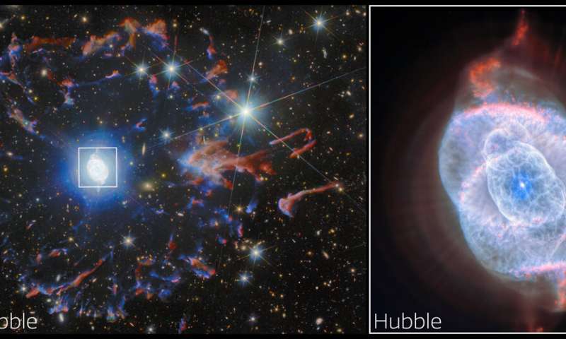 Hubble a Euclid odhalují kosmické oko: Vznikající hvězda v celé své kráse